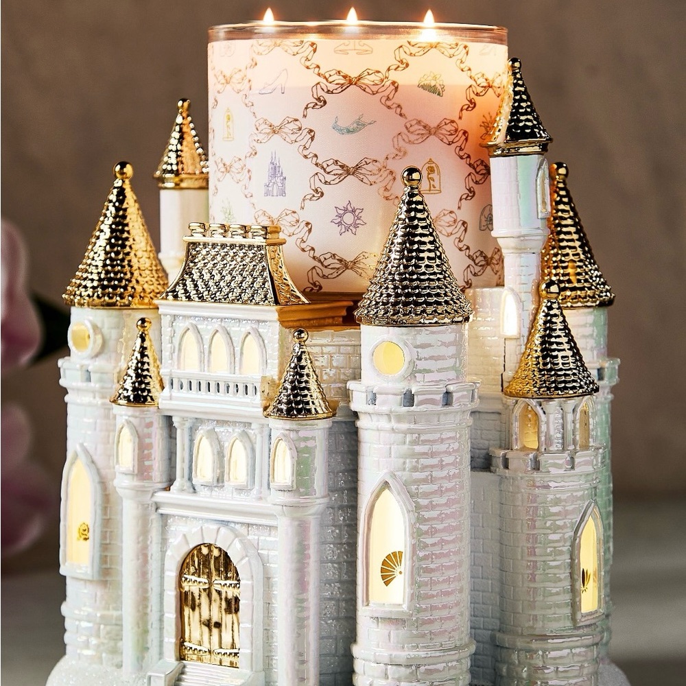 Disney Princess Castle Candle Holder in Gold and White with “Life’s A Fairytale”